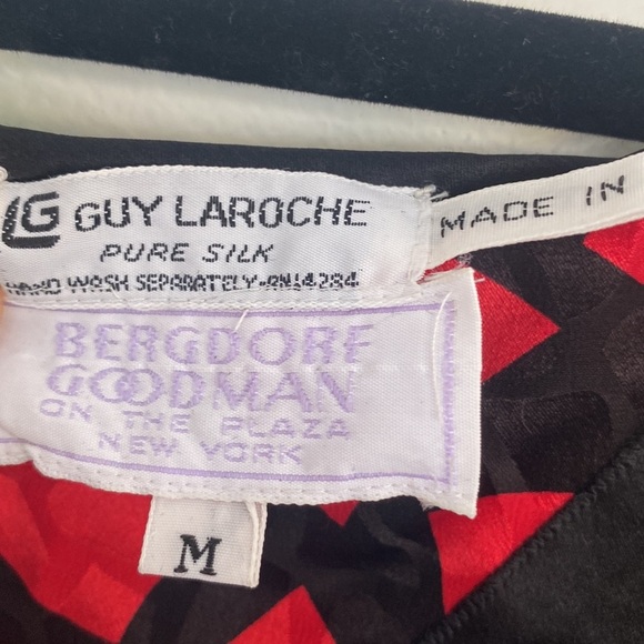 Guy Laroche Colorblock Mosaic Print Top, Sz M - Picture 8 of 9